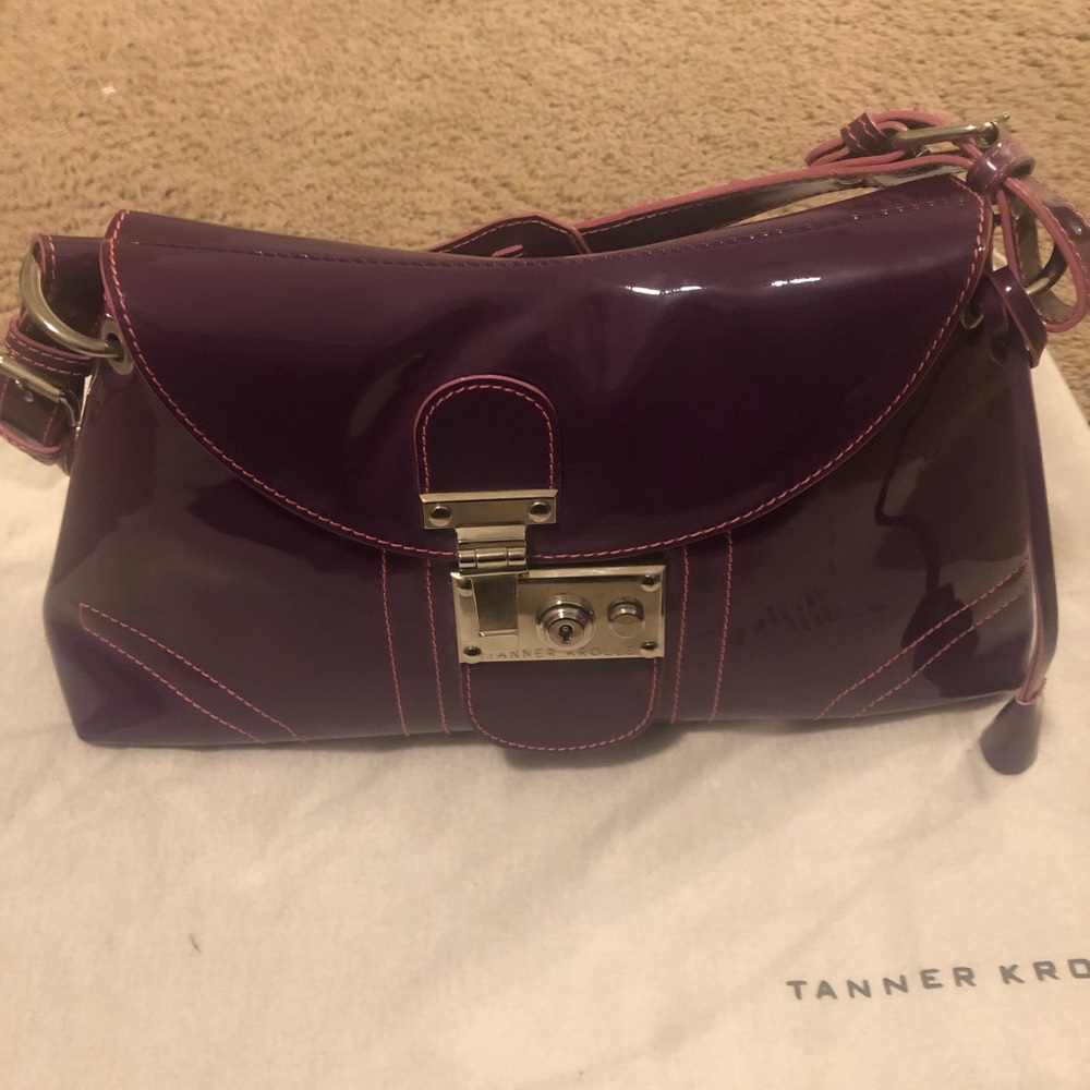 Tanner Krolle Brand new purple handbag with pink suede interior
